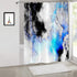 Shrahala Abstract Grey and White Decorative Shower Curtain, Fractal Abstract Blue Black and Grey Designs Shower Curtain for Shower Stall Bathroom ...