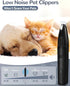Dog Clippers for Grooming, 2 Speed Dog Paw Trimmer with LED Light, Rechargeable Low Noise Pet Shaver for Trimming Dogs Cats Hair Around Paws, Eyes...