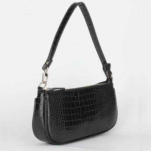 Bag Crocodile Effect Retro Faux Leather Classic Clutch Shoulder Purse Handbag for Women...