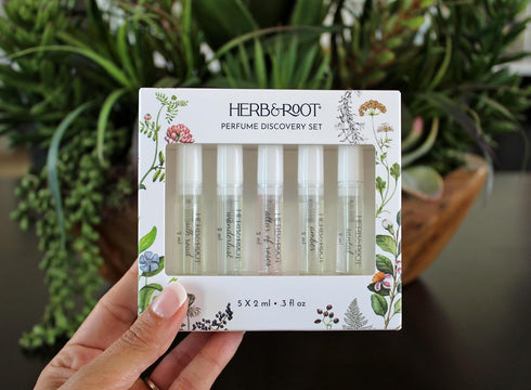 Herb & Root 5 piece Perfume Gift Set for Women, Perfume Spray Trial Set, Musky Wood Cologne Set for Men, Eau de Parfum, Holiday Set...