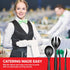 18 Count Disposable Serving Utensils, Black Plastic Serving Utensils Set for Catering Weddings, Holiday Parties, and More, Disposable Serving Spoo...