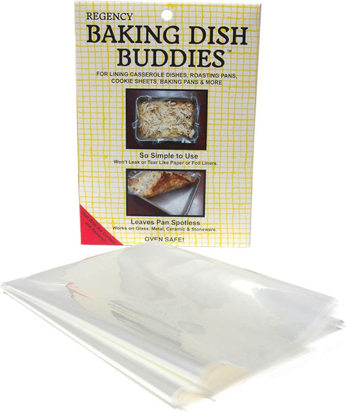 Regency Wraps Baking Dish Buddies, Non-Stick Liners For Mess-Free Casseroles Dishes, Baking Sheets, Glass, Metal and Ceramic Baking Pans, Clear, 1...