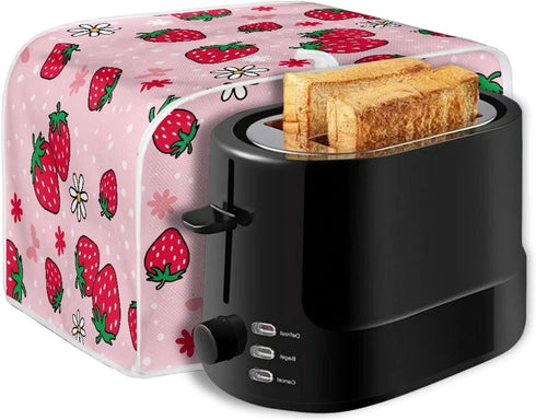 Daisy Strawberry Print Toaster Cover,Kitchen Small Appliance Cover Fingerprint Protection,Machine Washable Toaster Dustproof Cover Women Gift Kitc...
