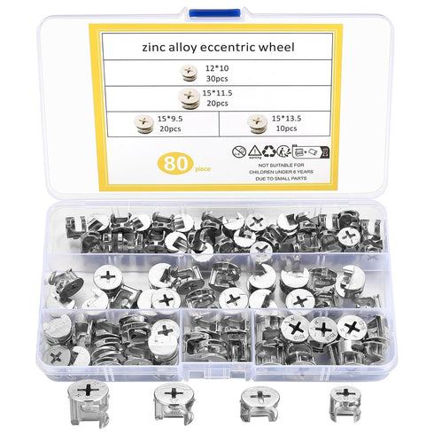 80pcs Furniture Connecting Cam Lock Connectors Fittings, Furniture Cam Lock Nuts, Cam Locks for Furniture, Connecting Lock Nuts Fasteners for Cabi...