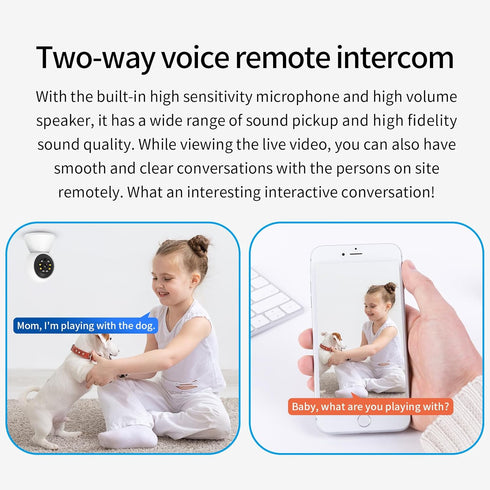 EVERSECU HD 2K 3.0MP WiFi Home Security Camera, Pan/tilt, Humanoid Auto Tracking, 2 Way Audio, Night Vision, Compatible with Alexa, Baby Monitor E...