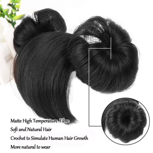 1 Pack Baby Wig Braid Hairband wig for kids baby headband baby hair Children Fake Bangs Head Buckle COS Hair Accessories Baby (Black)...