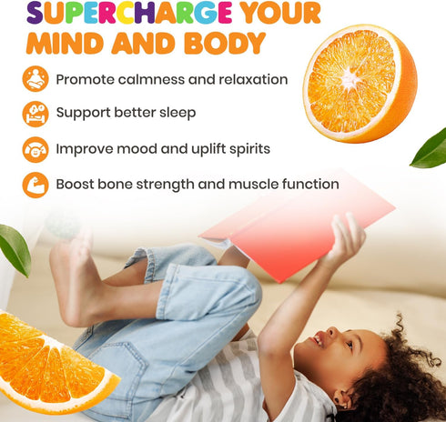 DR. MORITZ Sugar-Free Calm Magnesium Gummies for Kids and Adults - Kids Magnesium Gummies - Magnesium Citrate Gummies (60 Count, Orange)...