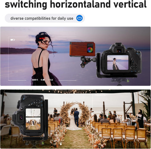 (Real Single) L Bracket Camera for DSLR Vertical Horizontal Switching Tripod Quick Release Plate Compatible with Canon Nikon Sony DJI Osmo Ronin Z...