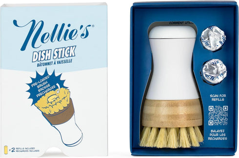 Nellie's Dish Stick + 2 Refills - A Revolutionary Environmentally Conscious Dish Soap Alternative - Easy Refills - Harnessing the Power of Nature ...