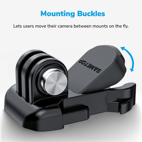 Sametop Helmet Sticky Mounts Adhesive Buckle Mount Screw Accessory Kit Compatible with GoPro Hero 12 11 10 Max 9 8 7 6 5 Session DJI Osmo Insta360...