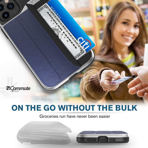 VENA vCommute Wallet Case Compatible with Apple iPhone 12 / iPhone 12 Pro (6.1"-inch), (Military Grade Drop Protection) Flip Leather Cover Card Sl...