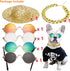 6PCS Pet Dog Cat Costume, Retro Pet Sunglasses, Adjustable Gold Chain Collar & Straw Hat, Funny Pet Accessories for Cat Puppy Small Medium Dog Bir...
