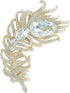 Zeepoffine 4.33" Rhinestone Crystal Peacock Feather Brooch Pin Pendant BZ5038 (Gold-Tone Clear)...