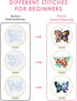 TINDTOP 3 Sets Embroidery Stitch Practice kit, Butterfly Flower Embroidery Kit for Beginners Include Cloth Hoops Threads for Craft Lover Hand Stit...