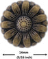 Bezelry 12 Pieces Morning Flower Metal Shank Buttons. 14mm (9/16 inch) (Antique Brass)...