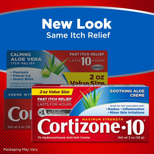 Cortizone 10 Maximum Strength Anti-Itch Cream with Soothing Aloe, 1% Hydrocortisone Creme, 2 oz....
