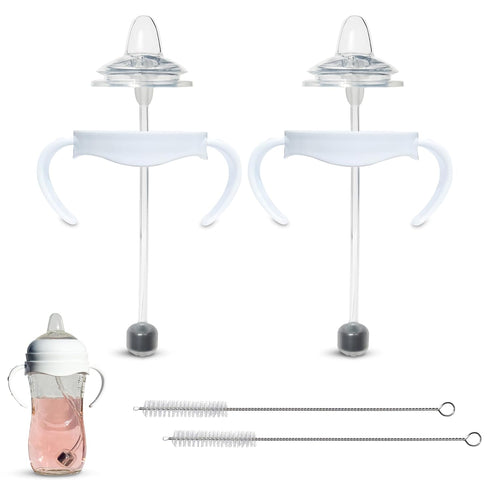 Sippy Cup Conversion Kit for Philips Avent Natural Baby Bottles 2-Count Food Grade Silicone Spout Nipples, All Silicone Weighted Straw, Bottle Han...
