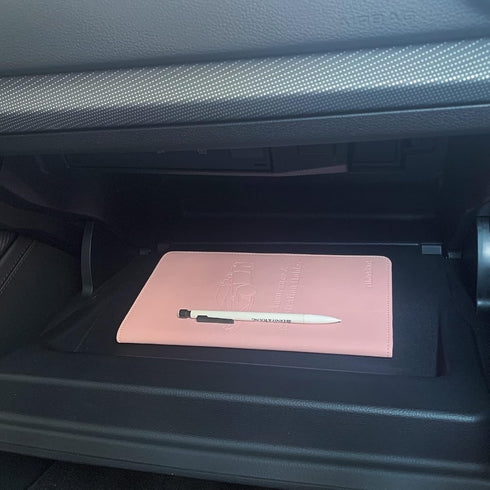 Leather Car Registration and Insurance Card Holder, Car Document Holder for Cards License with Magnetic Shut (Pink, large)...
