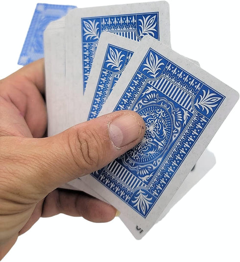 Economy Playing Cards - 2 Decks (Red and Blue Decks) 2.3/8 inches by 3.3/8 inches (55mm X 86mm) Plastic Coated. Great for Poker, Blackjack, Bridge...