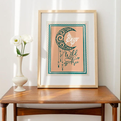 9 Pieces Large Mandala Sun and Moon Stencil Butterfly Flower Tree Paint Stencils for Crafts Reusable Templates Star Stencils for Painting Wood Wal...