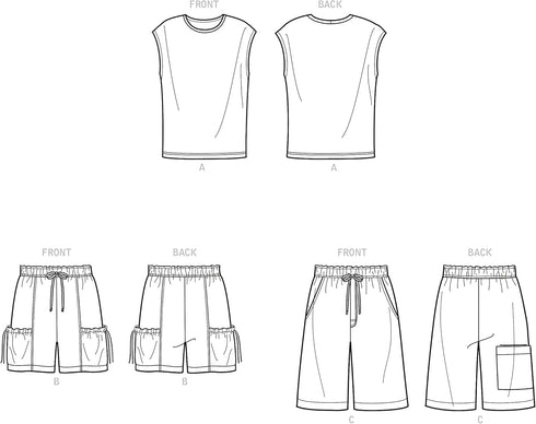 Simplicity Men's Knit Top and Shorts Sewing Pattern Kit, Code S9314, Sizes XS-S-M-L-XL, Multicolor...