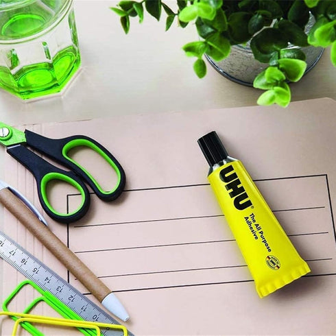 UHU All Purpose Adhesive, Fast, Strong, Crystal-clear, Adjustable, Permanent, Transparent, 125 ml Tube, Pack of 2...