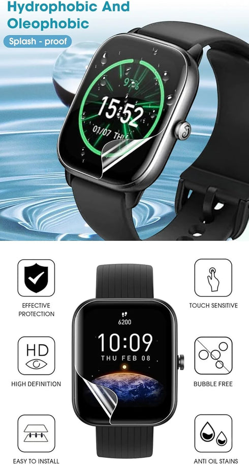 5Pcs Hydrogel Screen Protector for Amazfit Band 7 1.47" Smartwatch Soft HD Clear TPU Film Touch Sensitive, Self-Healing, Anti-Scratch, Ultra-Thin,...