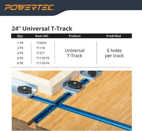 POWERTEC 71609 3" T-Track Intersection Kit with Predrilled Mounting Holes, for Universal T Track, T Track Accessories for Woodworking Jigs and Fix...