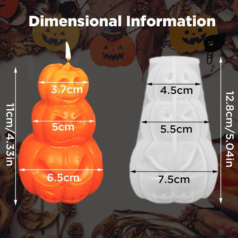 TOPYS Halloween Pumpkin Silicone Molds for Candle Making, 3D Resin Molds for Soap Aromatherapy Wax Resin Art Clay Craft Home Cake Decoration Makin...