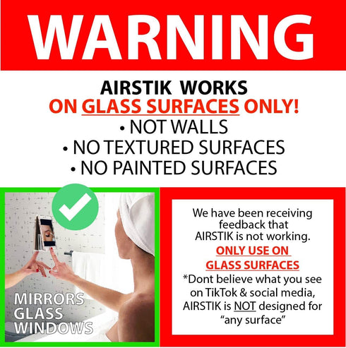 AIRSTIK Cradle Glass Mount Phone Holder Reusable TikTok Facetime Compatible with iPhone iPad Cell Phone for Bathroom Kitchen Shower Dorm Office Ma...