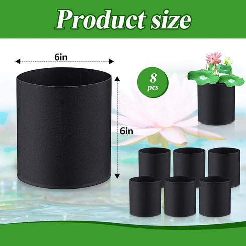 8 Pcs Plant Pots for Pond Plant Baskets Heavy Duty Fabric Pots Black Nonwoven Fabric Plant Pot Breathe Reusable Grow Pots for Pond, Garden, Aquati...