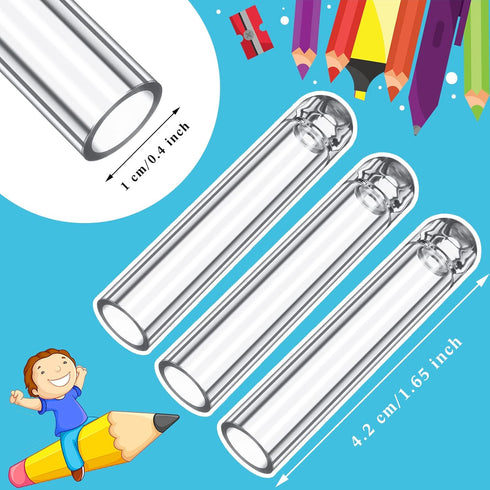 18 Pieces Plastic Pencil Caps, Pencil Tip Protector Cover Clear Pencil Toppers Clear Pencil Caps for Wooden Pencils Extender Holders for Student S...