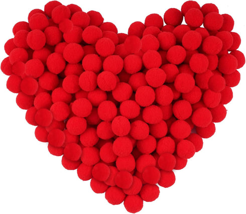 Caydo 200 Pieces Red Pom Poms 1 Inch Fluffy Craft Pompom Balls for Home Party Holiday Decor and Arts Crafts Projects Making...