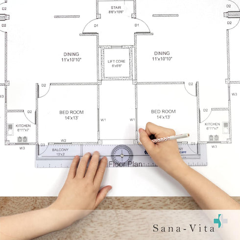 Sana-Vita Plastic Spinal Goniometer Physical Therapy Range of Motion Measurement Tool 360 Degree 2pcs...