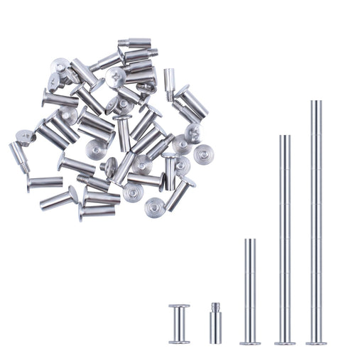 30 PCS Chicago Screws Kit Includes 20 PCS Universal Photo Album Screws and 10 PCS Extension Posts, Used for Binding Extending Scrapbook Photo Albu...