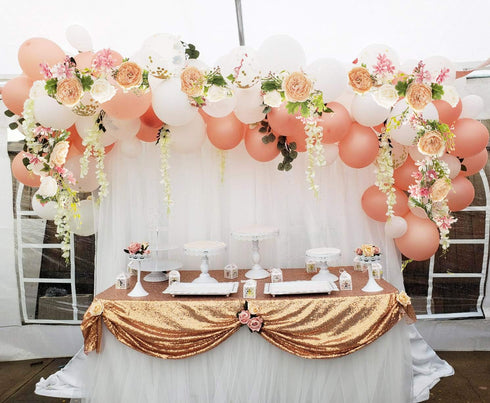 6 Ft Artificial Peony Garland with Mixed Peony Flowers and Green Leaves for Wedding Dining Table Home Party Decor...