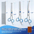 5 in 1 Professional Dog Grooming Scissors, 4CR Stainless Steel Set, Grooming Scissors for Dogs with Safety Round Tip, Upgraded Heavy Duty Titanium...
