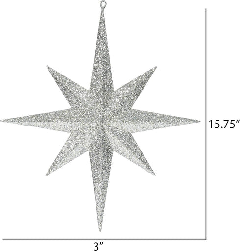 Vickerman 15.75" Champagne Iridescent Glitter Bethlehem Star Christmas Ornament...