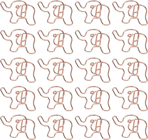 20pcs Elephant Shapes Paper Clips Animal Paper Clips Iron Office Paper Clips for Document Classification...