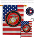 USMC Semper Fi Marine Corps Flag Armed Forces Double-Sided Lawn Decoration Gift House Garden Yard Banner United State American Military Veteran, 1...