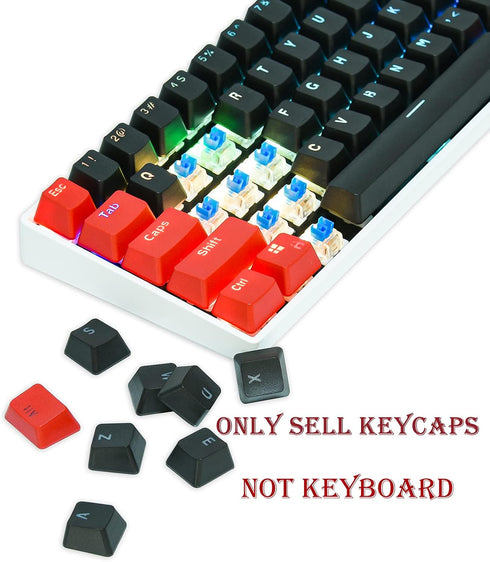 Fogruaden PBT Keycaps Red and Black Keycaps 60 Percent, OEM Profile Custom keycaps Set, Suitable for Cherry MX Switch Mechanical Keyboard...