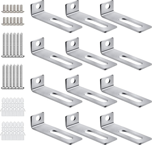 30 Set White Board Mounting Hardware,Whiteboard Hanging Brackets, White Board Installation Kit Includes Hanger Supports, Screws and Expansion Tube...