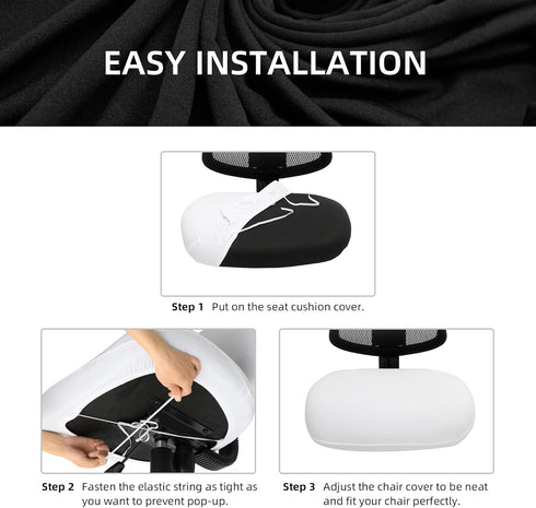 DIVA EN CAMINO DEC Stretchable Desk Office Chair Seat Cushion Covers - Universal Spandex Computer Chair Slipcover - Removable Washable Cushion Pro...
