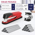 Metal Stapler Heavy Duty 50 Sheet Capacity with 1750 Staples and Staple Remover, Red Stapler Full Strip Staplers for Desk, No Jam, Non-slip Office...