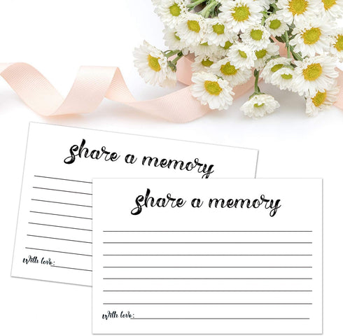 50 Share a Memory Cards, Going Away Party Decorations Funeral Guest Book for Celebration of Life Birthday Anniversary Memorial Funeral Graduation ...