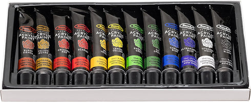 RoseArt Premium Paint Set – 12 Count Acrylic Paints for Canvas, Wood, Ceramic and Fabrics – Craft Painting Supplies for Casual to Professional Art...