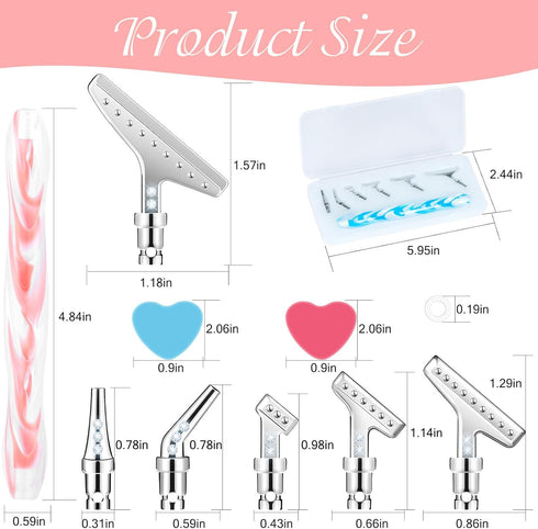 Sonsage Diamond Art Painting Resin Pen DIY 5D Red Diamonds Art Accessories and Tools Metal Tips Ergonomic Multi Refillable Applicator Holder Suppl...