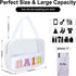 Chenille Letter Patch Clear Bag,Preppy Multi-purpose PVC&Nylon Clear Makeup Bag with Handles,Large Travel Makeup Toiletry Storage Zipper Pouch, To...