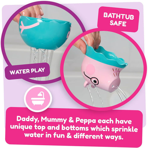 Toomies Peppa Pig Nesting Family - Includes Peppa Pig, Mummy Pig, Daddy Pig and Rattling George - Sorting and Pouring Toddler Bath Toys - Toddler ...