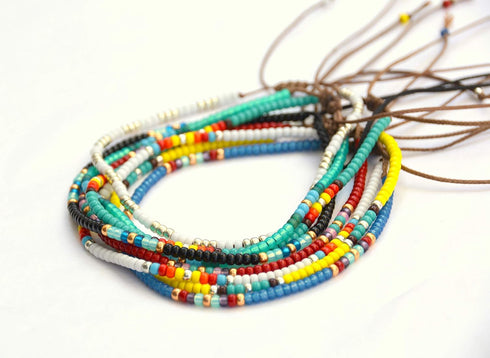 Anklet for Women, Unique Beaded Anklet, Native American Style, Green Turquoise Colorful Boho Hippie Beach Waterproof Anklet, Handmade by Tribes...